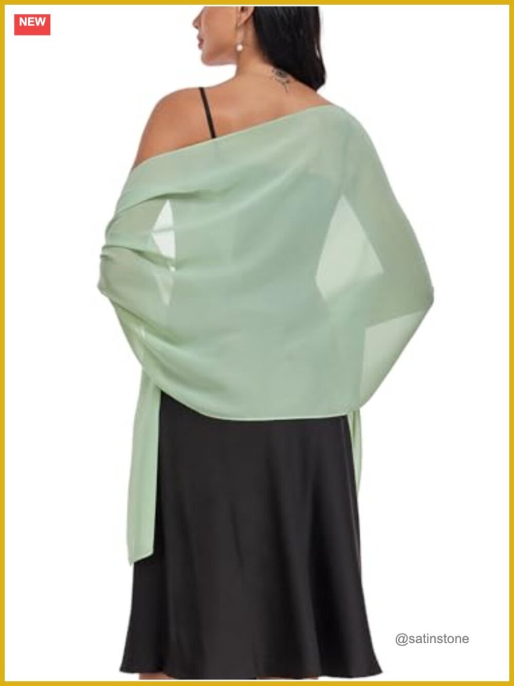 Chiffon Shawl Wrap for Women - Lightweight Wedding Stole, Evening Formal Scarf